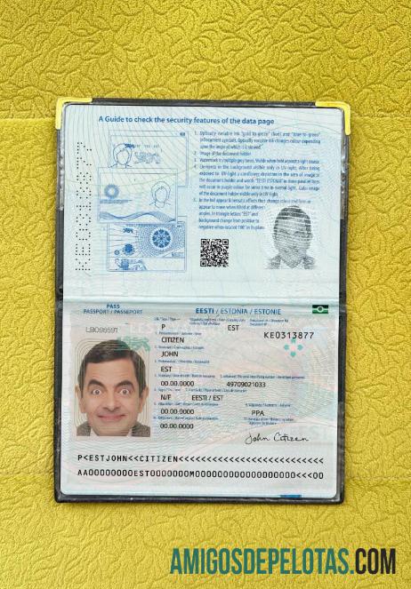 Passaporte Estônia 2022 Presente Photolook modelo